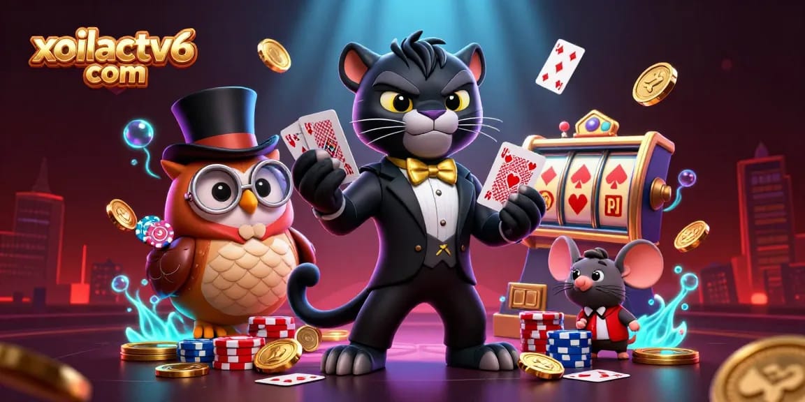 Bet on your luck with xoilactv6 com and experience thrilling casino action in a vibrant illustration.
