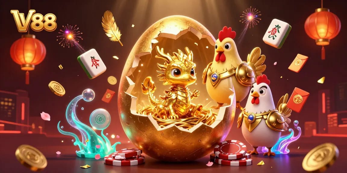 Experience the thrill of LV88 with a dazzling dragon in a vibrant casino scene!