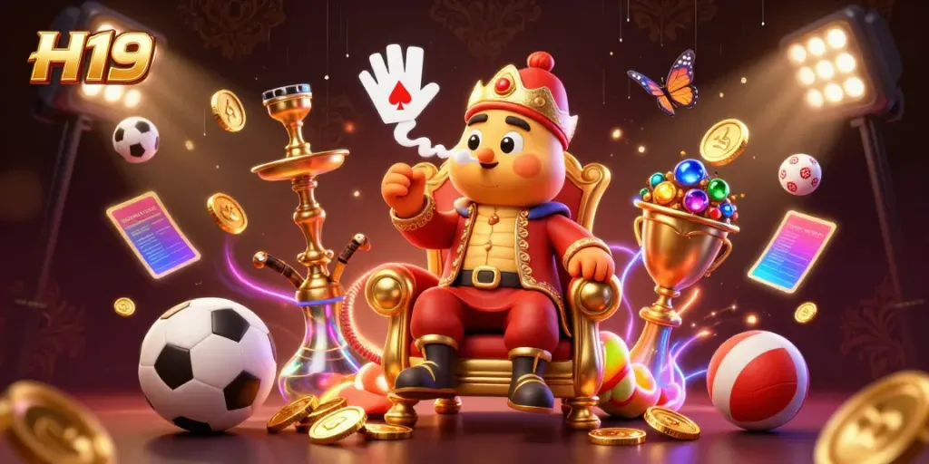 Experience the vibrant world of H19 with casino games and energetic character interactions.