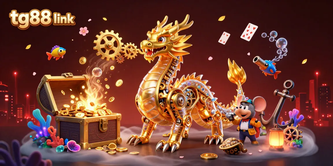 Engage with tg88 link as the golden dragon brings forth luck through cogs and treasure.