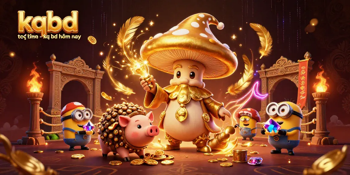 Experience the magic of kqbd trực tuyến - kq bd hôm nay with an enchanting golden mushroom wizard and treasure-finding companions.