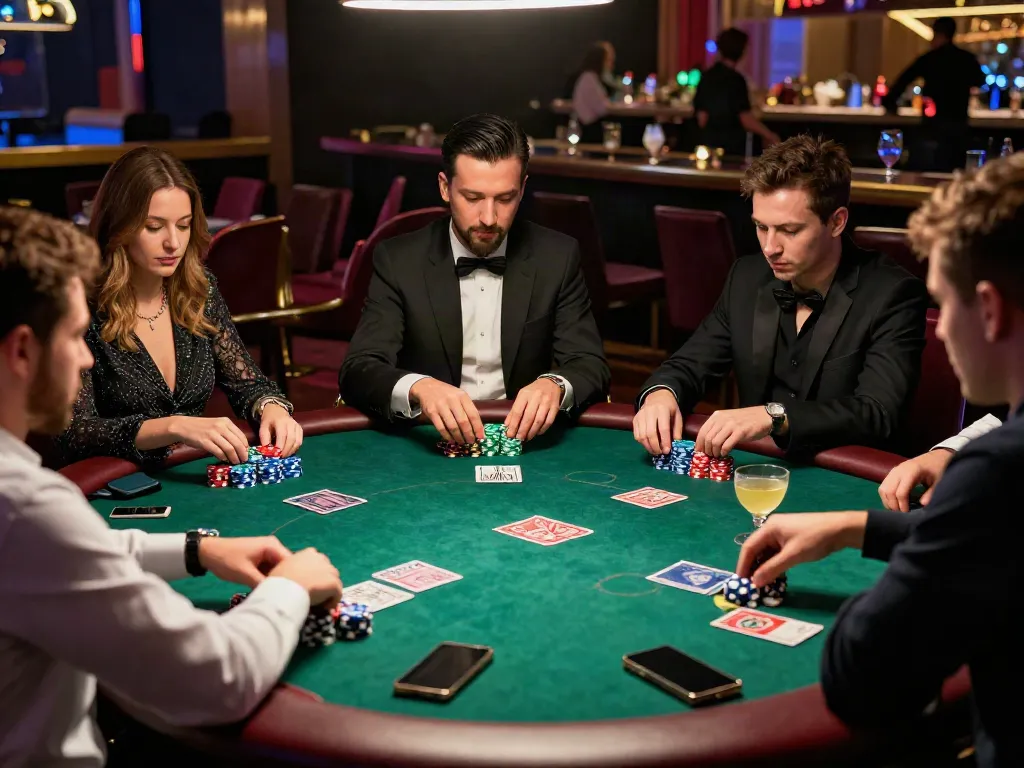 Exciting poker game scene featuring players engaged in the thrill of 78 win betting.