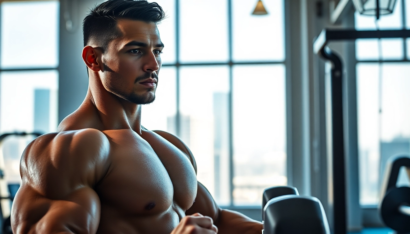 Gebruik van Androbal Testosterone Compound door een professionele atleet in de gym.