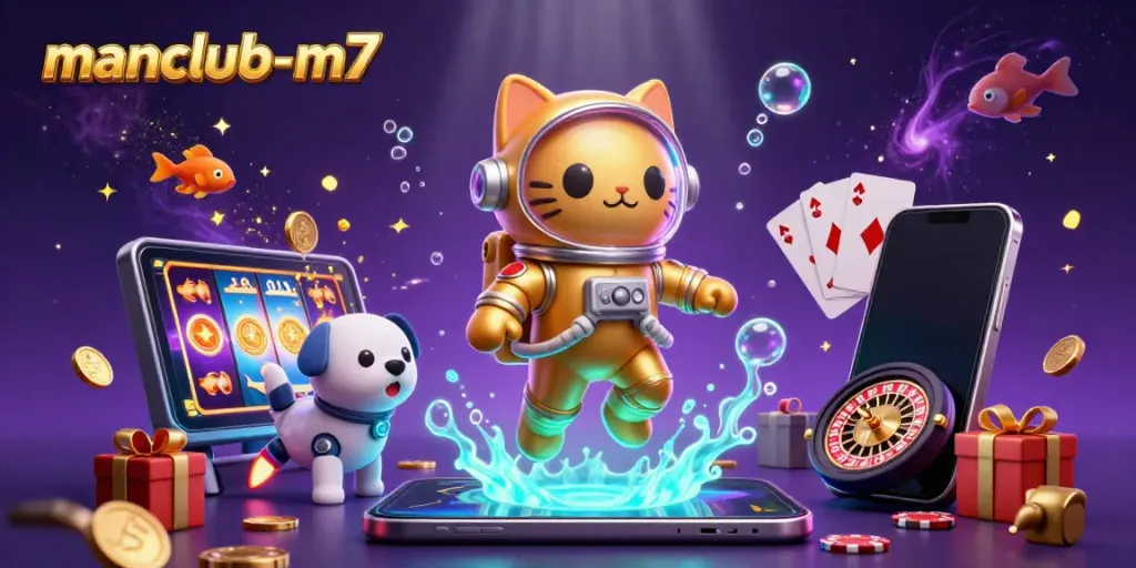 Experience manclub-m7's thrilling slot game adventure in a dynamic cosmic scene.