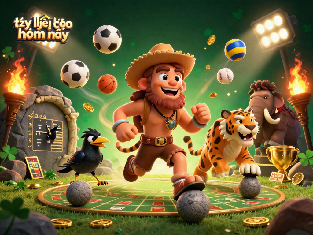 Betting on tỷ lệ kèo nhà cái hôm nay inside a dynamic sports-themed casino scene.