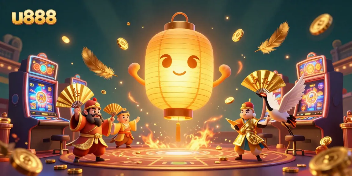 Experience thrilling gameplay at u888 with vibrant illustrations and engaging gaming elements.