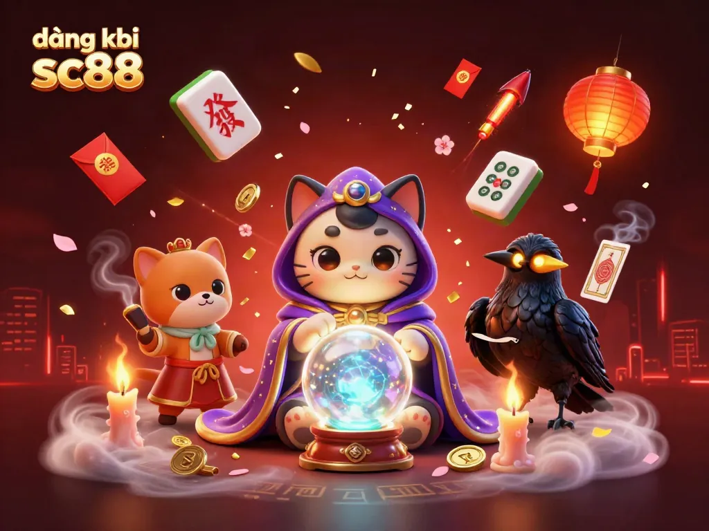 Engage with the thrilling world of đăng ký sc88 through a vibrant 3D casino scene, featuring mystical characters and captivating elements.