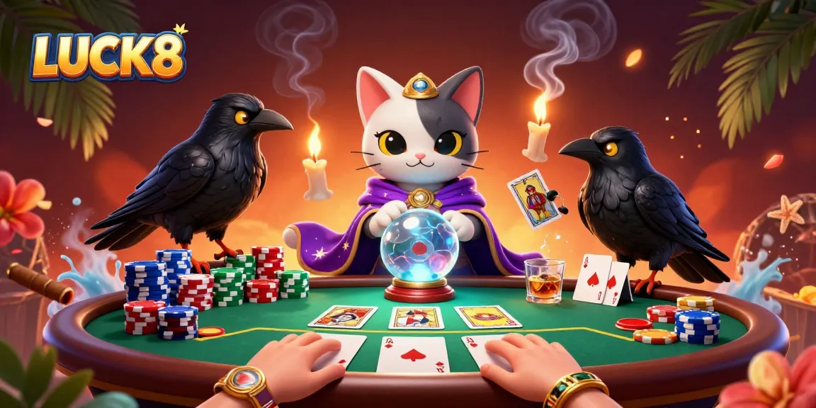 Experience thrilling gameplay at LUCK8 with this vibrant illustration showcasing fortune and fortune-telling.