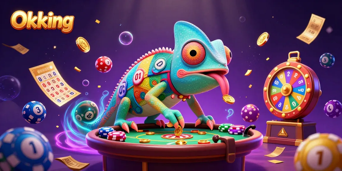 Experience thrilling gameplay at Okking's casino with vibrant games and colorful lottery elements.