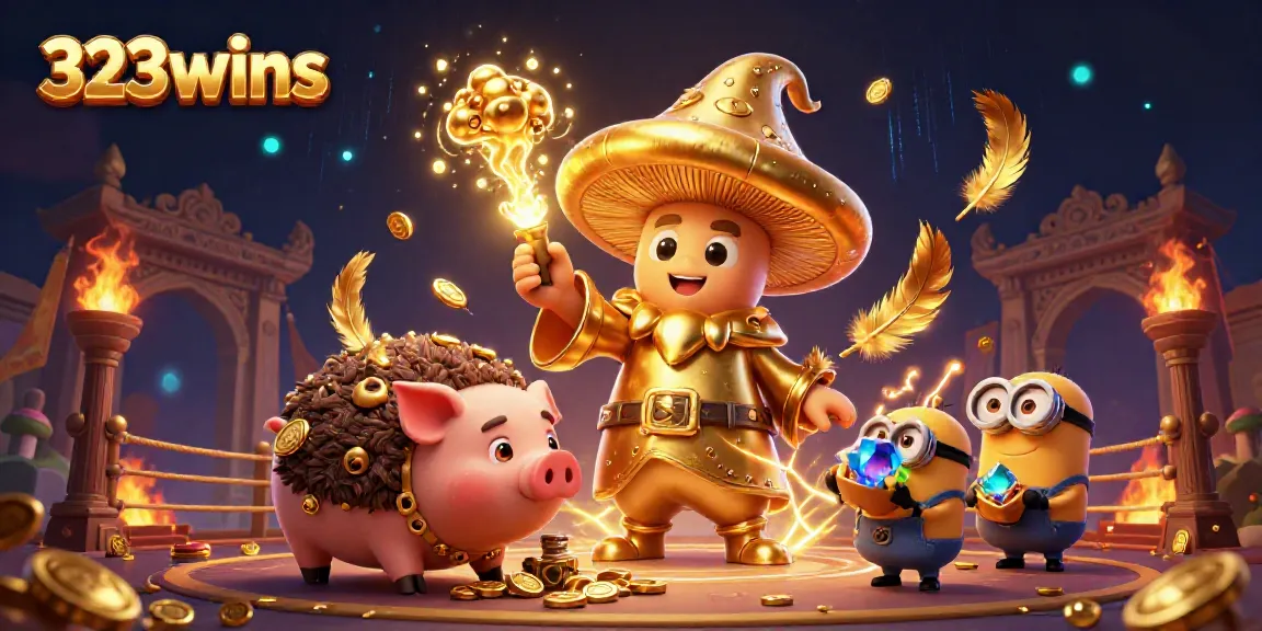 Engage with exciting gameplay at 323wins while magical characters turn everything to gold amidst vibrant casino action.