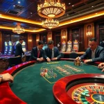 NK88 gamblers enjoying an exciting game at a luxurious casino table.