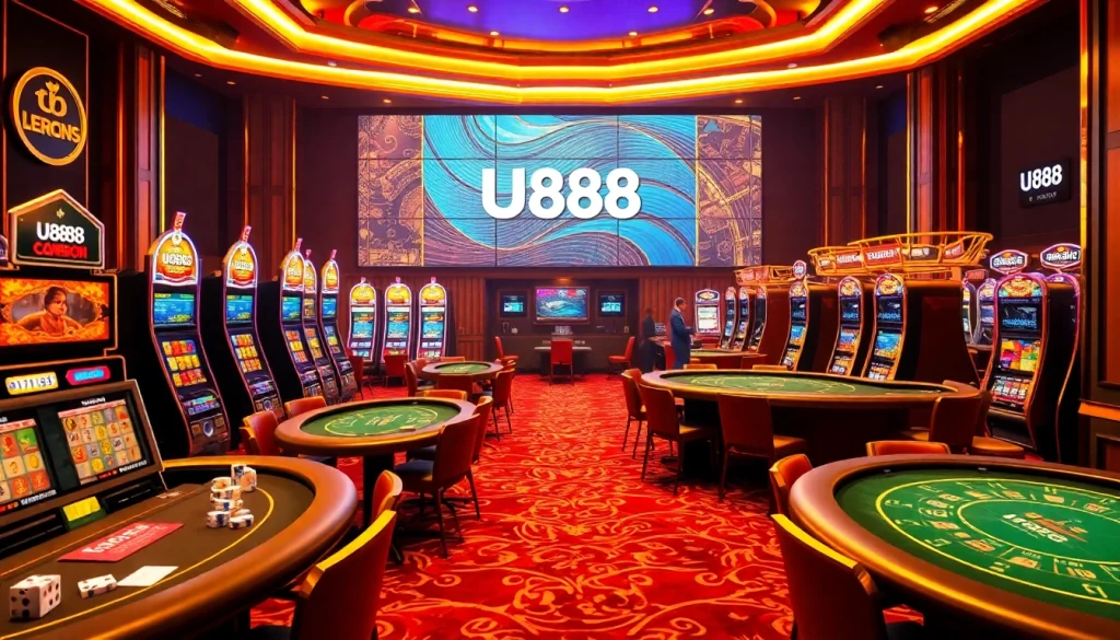 Experience the thrill of gambling at U888's premium casino tables and vibrant slot machines.