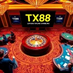 Engage in the excitement of TX88 casino gaming with vibrant roulette wheels and poker tables.