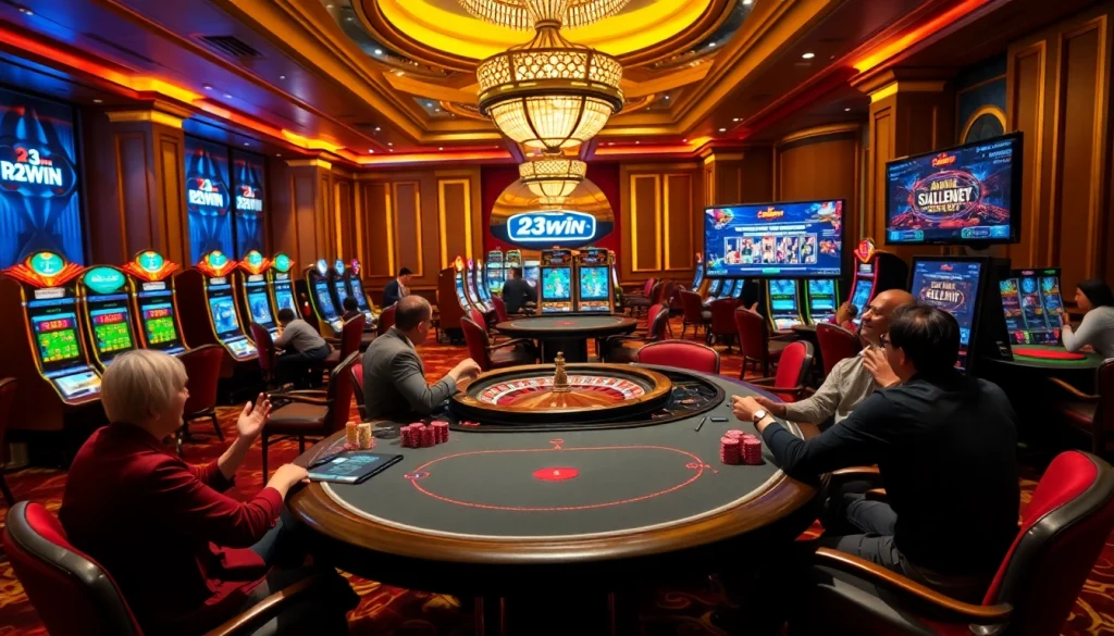 Experience the thrill of 23win with luxurious casino gaming, vibrant poker tables, and exciting slot machines.