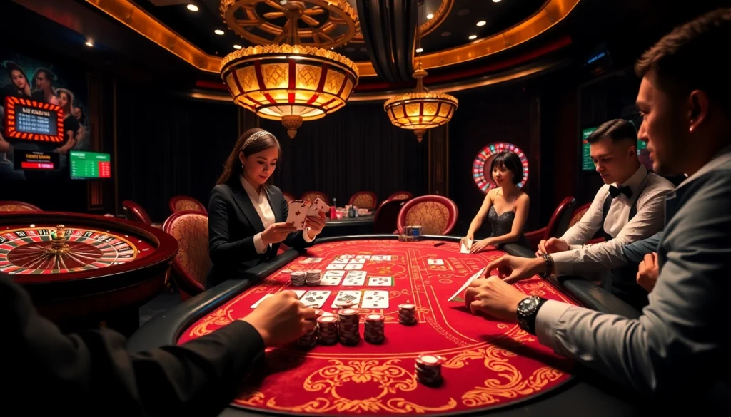 Experience luxury gaming at its best in this captivating image of a casino scene with link DEBET.