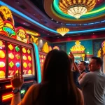 Nổ Hũ Uy Tín slot machine experience with vibrant players celebrating wins
