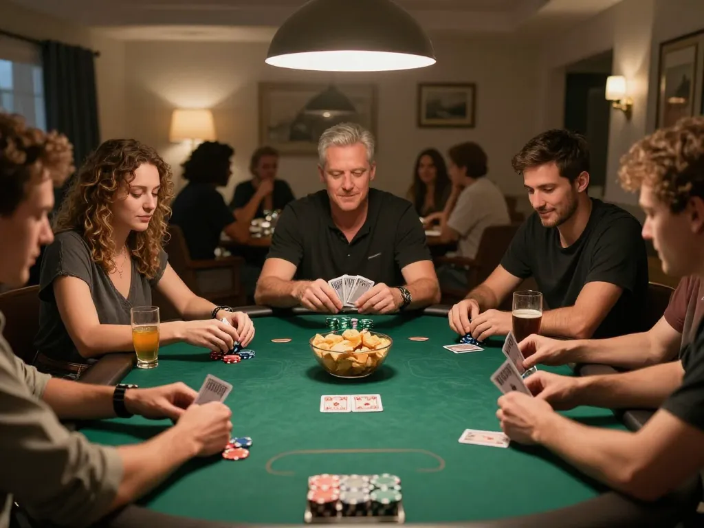 B52CLUB poker night with friends showcasing strategic gameplay and social excitement.