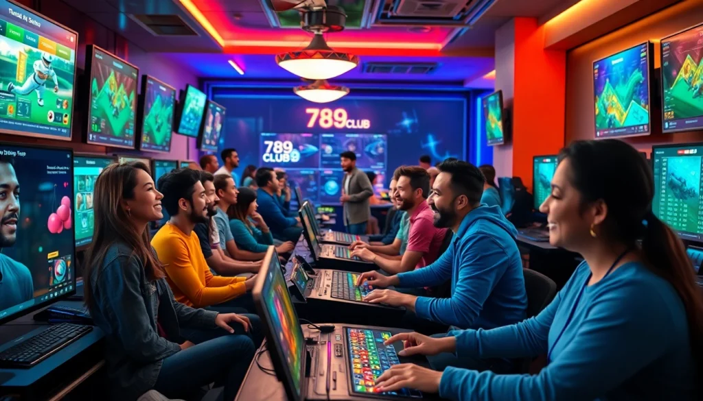 Engaging online gaming scene at https://789club78.com/ showcasing diverse players enjoying competitive games.