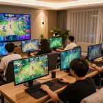 Engaged players placing bets in an exciting đá gà five88 online gaming session.