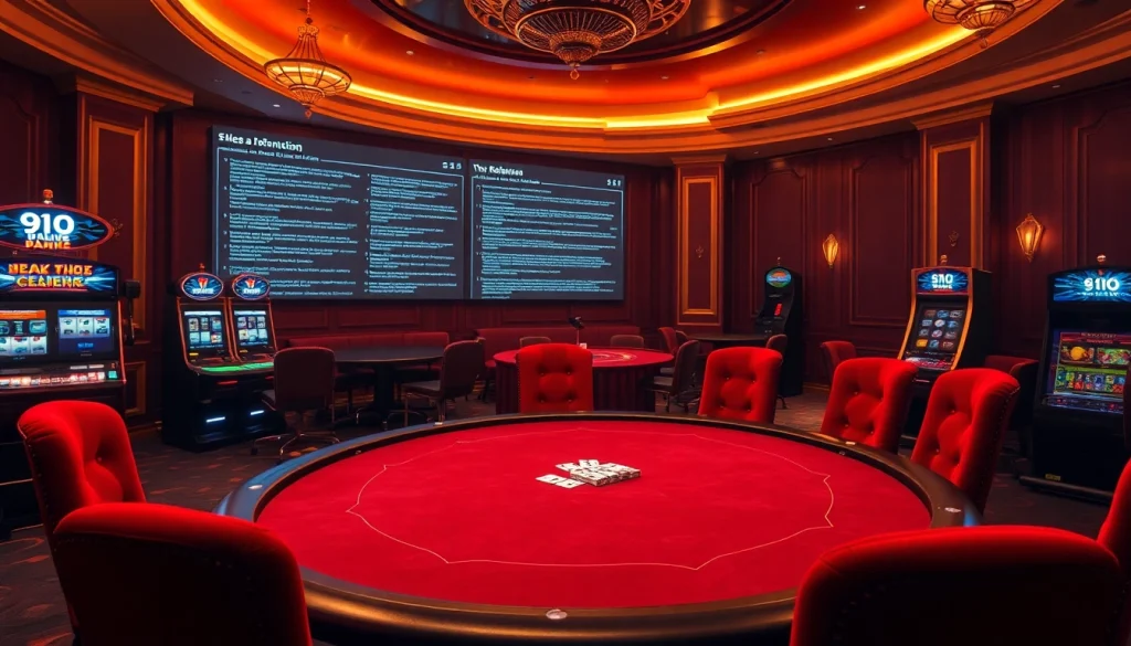 Experience the thrill of a hidden wiki-themed casino with poker tables and vibrant slot machines.