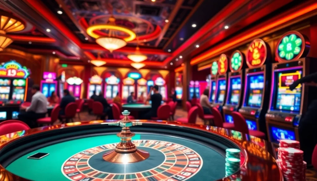 Betting excitement at a luxurious casino scene featuring roulette and poker elements from https://max88.bz/.