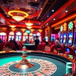 Betting excitement at a luxurious casino scene featuring roulette and poker elements from https://max88.bz/.