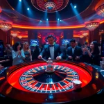 A thrilling F168 casino scene showcasing vibrant roulette action and engaged players.