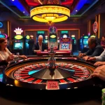 Experience thrilling gameplay at the VN789 LINK roulette table, surrounded by vibrant casino excitement.