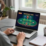 Engaging in a GA88 betting strategy while enjoying a live blackjack session online.