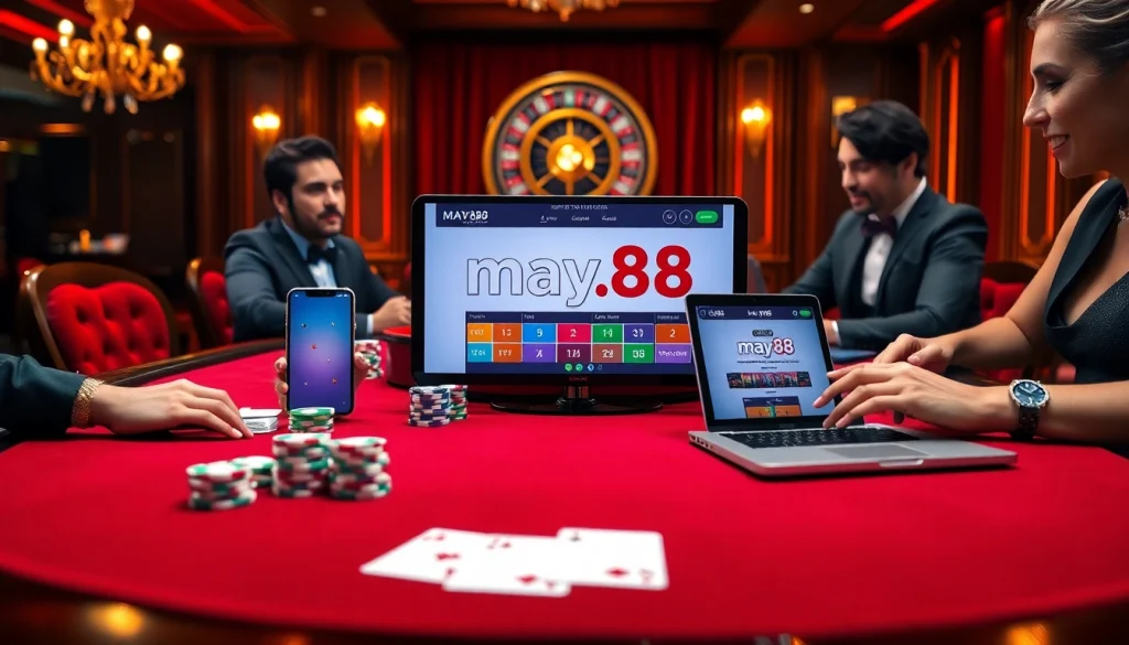 Experience the excitement of gambling at https://may88.work/ with a luxurious casino setting featuring poker and roulette.
