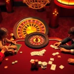 Engaged players enjoying a thrilling km88 online gambling experience in a luxurious casino.