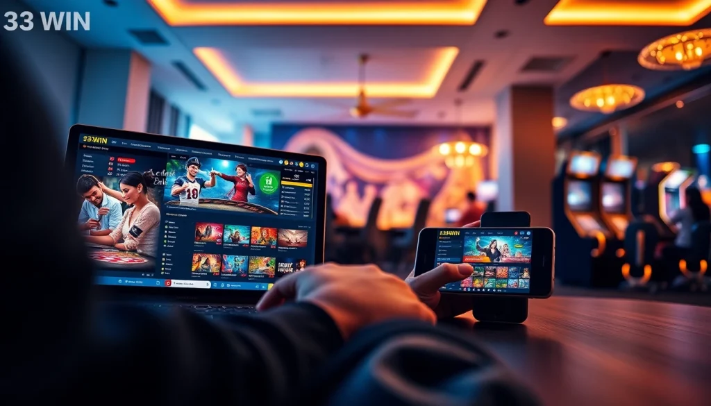 Engaging online gaming representation at https://33win.sh/ showcasing dynamic interfaces and players.
