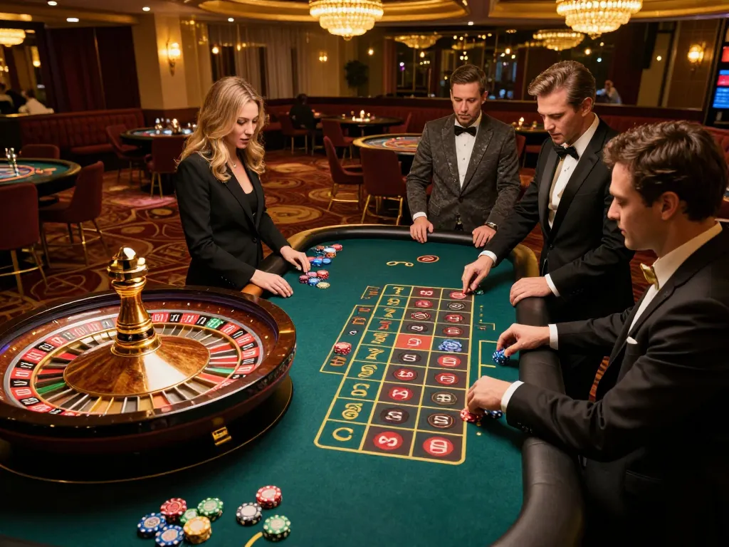 Players at a roulette table engaging in strategic bets, showcasing the excitement of tx88 casino gaming.