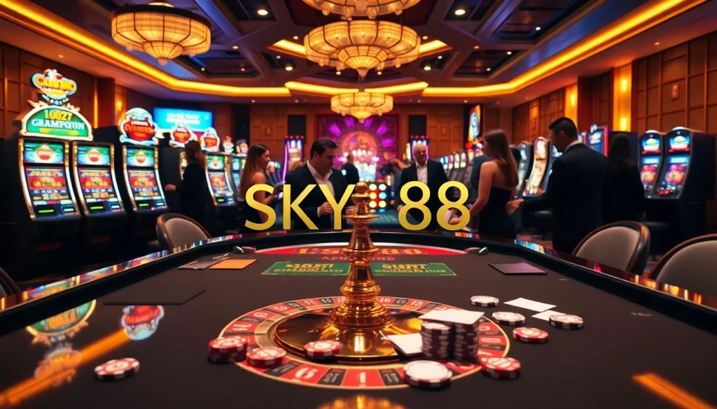 Exciting gameplay at SKY88 Casino with vibrant tables and professional dealers.