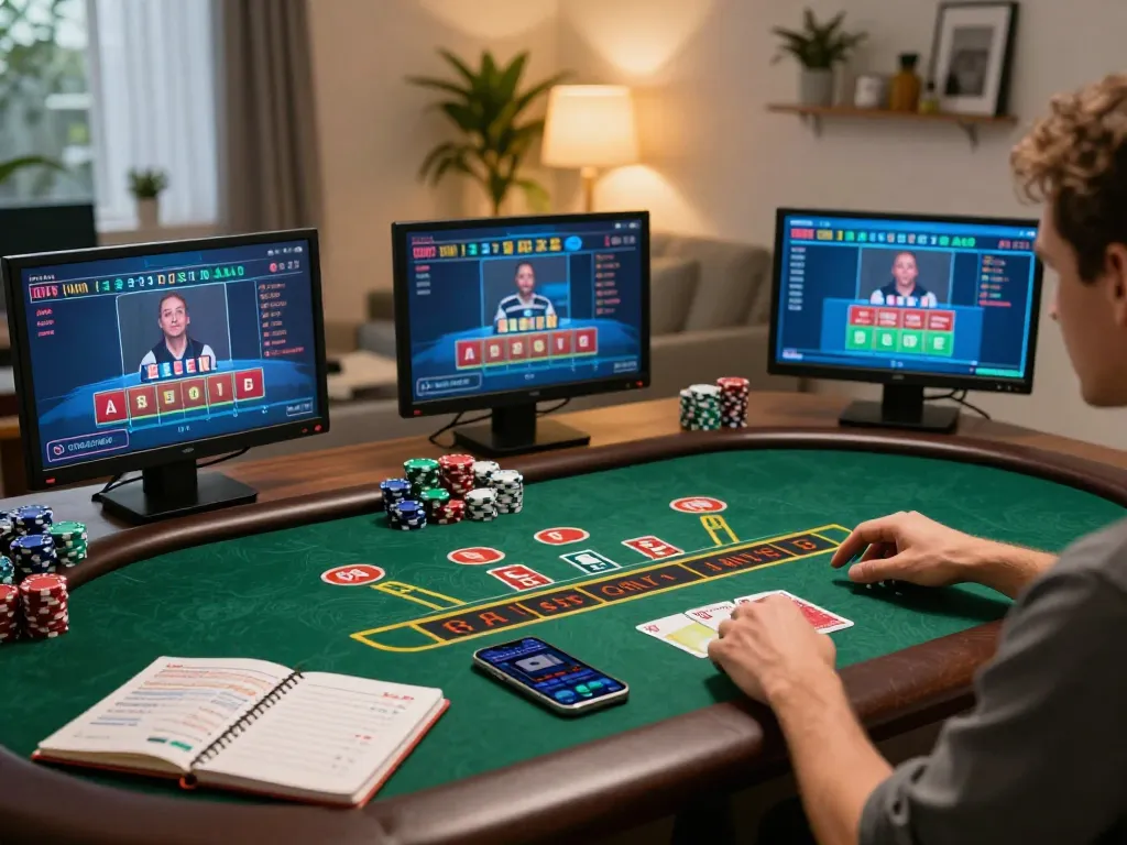 Experience CM 88 with engaging online dealer gameplay at home, highlighting strategic moments and cozy atmosphere.