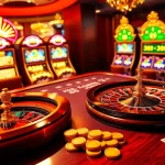Ku88 casino interface displaying roulette and poker excitement in a luxurious setting.