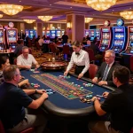 Nohu players enjoying intense roulette action at a vibrant Las Vegas casino with colorful chips.