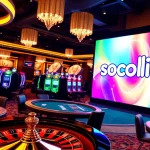 Experience high-stakes excitement with Socolive TV at a luxurious casino.