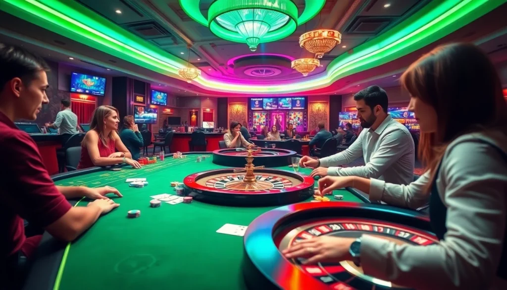 Experience the excitement of online gaming at https://789club7.com/, showcasing vibrant casino atmosphere.