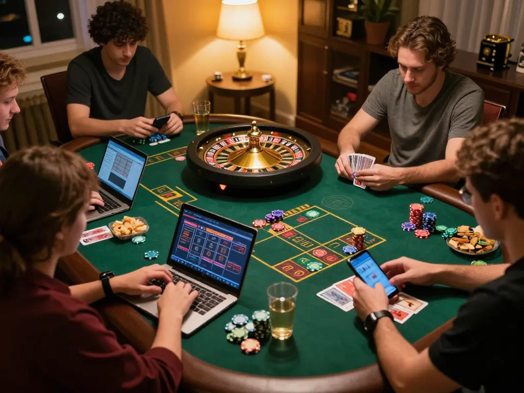 Players strategizing their bets at MI88 online casino, capturing the excitement of live gaming.