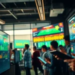 Engaging digital betting scene showcasing kèo nhà cái statistics and football analysis.
