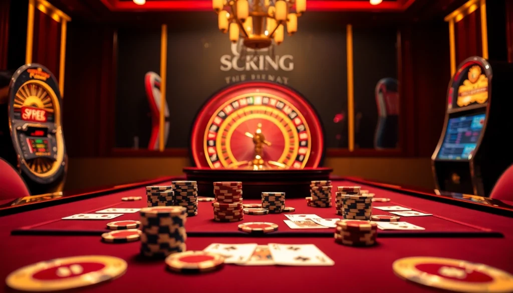 Experience excitement at S666 with vibrant casino tables and luxurious game elements.