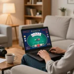 Engaged player enjoying online gaming experience on trang chủ bl555 with vibrant poker interface and cozy atmosphere