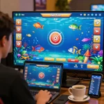 Bắn cá Fabet gameplay in action with vibrant fish animations attracting players' attention