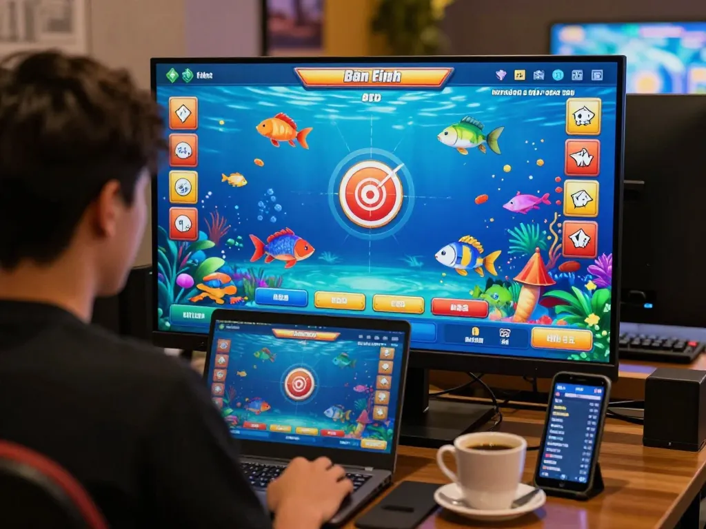 Bắn cá Fabet gameplay in action with vibrant fish animations attracting players' attention