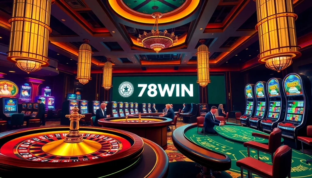 Experience thrilling gameplay at 78WIN with exciting casino tables and vibrant slot machines.