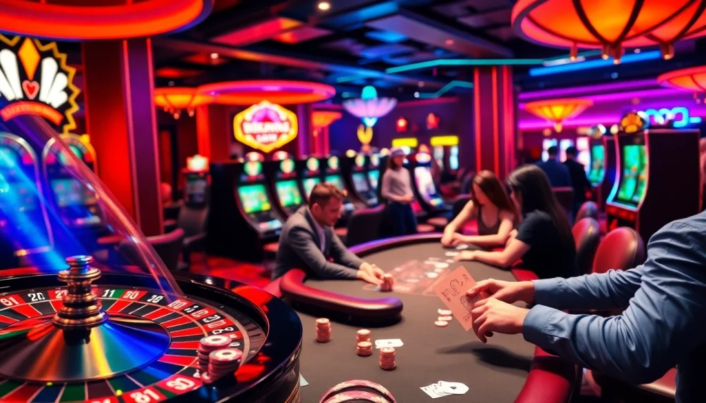 Gambling scene highlighting the RR88 APK app with poker chips and casino tables.