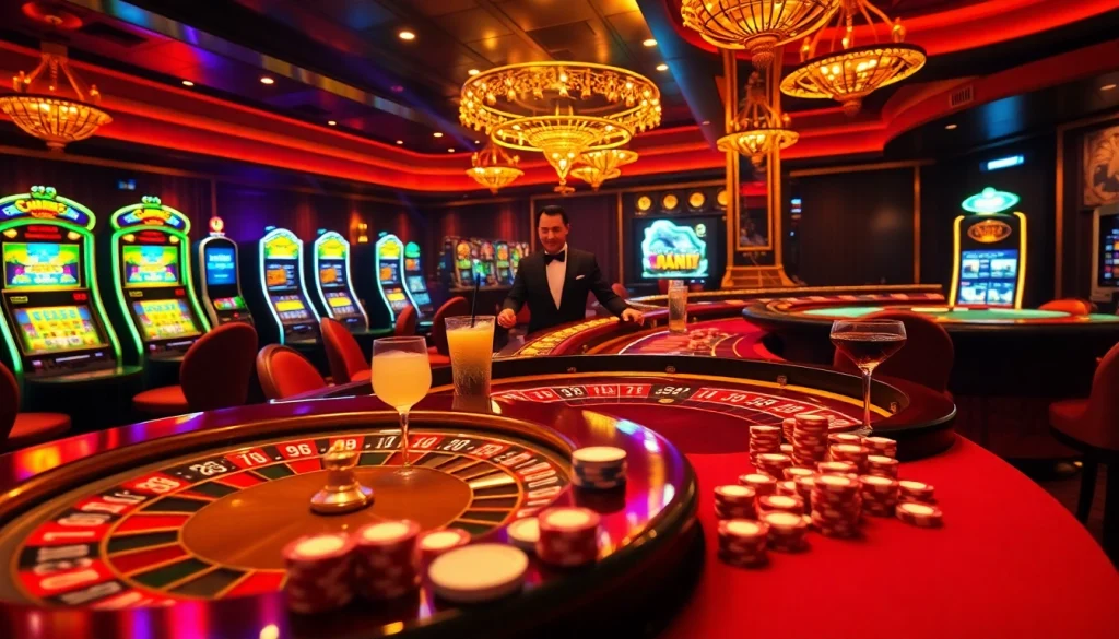 Experience luxury at trang chủ bj88 with an exciting casino scene featuring roulette, slots, and thrilling action.
