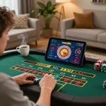 Engaging in live dealer games on tablet for a fun and strategic max88s betting experience.