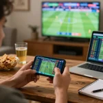Betting live on XX88 sports app from a cozy living room setting with engaging visuals
